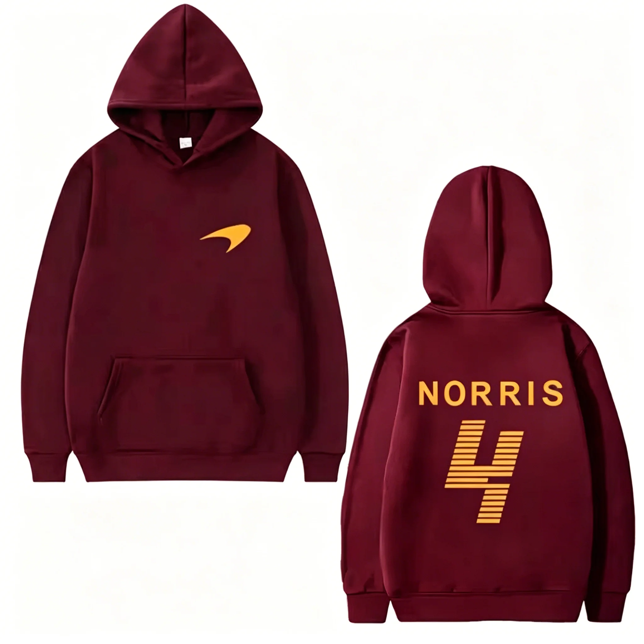 Bestseller Lando Norris Rennfahrer Doppelseitig Bedruckter Hoodie Herren Damen Übergroßer Fleece-Pullover Unisex Streetwear – Detail 18