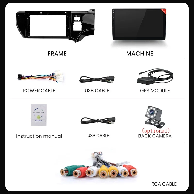 Android Auto Radio For Toyota Aqua 2011-2017 Car Stereo Multimedia Audio Video Player GPS Navigation Carplay 2 din DVD