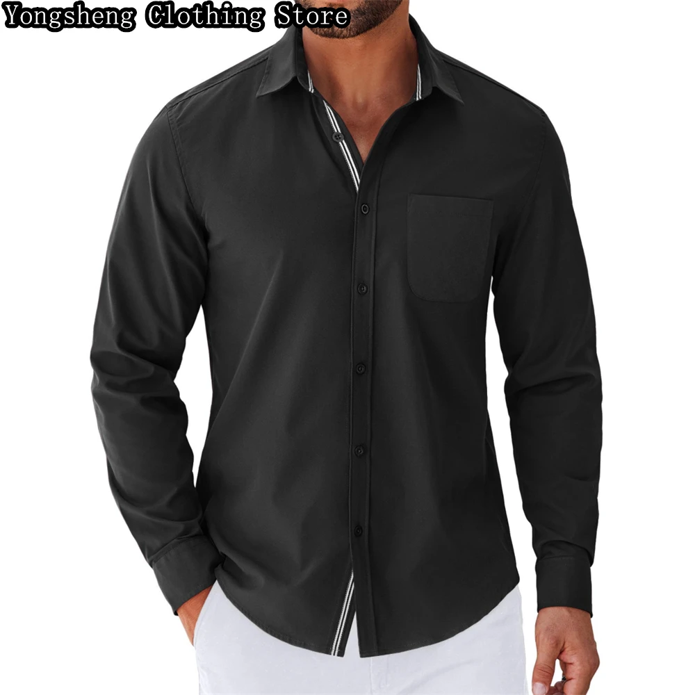 Camisa de manga longa masculina casual de alta qualidade roupas masculinas trabalho viagem design de moda sentido roupas masculinas 2024 novos topos