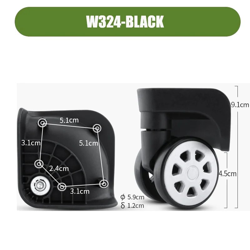 For W324 Heavy-Duty Suitcase Wheel Replacement – Durable Universal 360° Swivel Wheels Easy to install Suitable For Suitcases