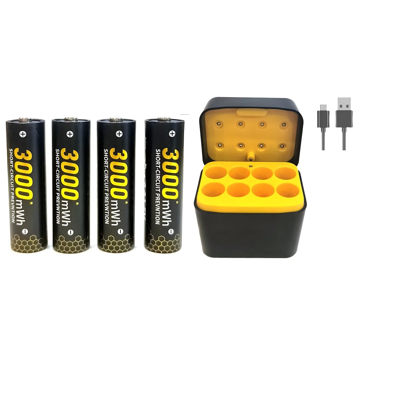 

4 шт. 1,5 В AA 3000 МВтч литиевая аккумуляторная батарея для охотничьих камер, пульт дистанционного управления, мышей, умный дверной замок, микроустройства + зарядное устройство
