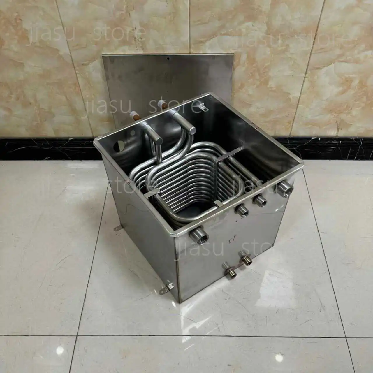 Stainless Steel Chiller Water Tank with Coil Evaporator, 304 Material 3P 5P 10P 15P 20P Industrial Cooling Accessory