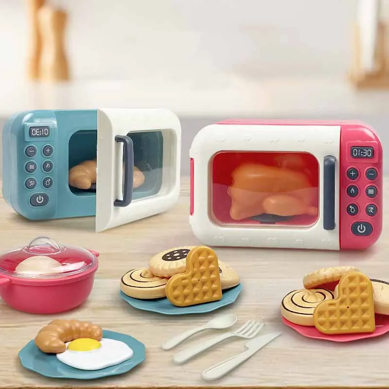 Children\'s Simulation Microwave Oven Toys Creative Baby Interactive Kitchen Cooking Set Children\'s Play House Toys Gifts