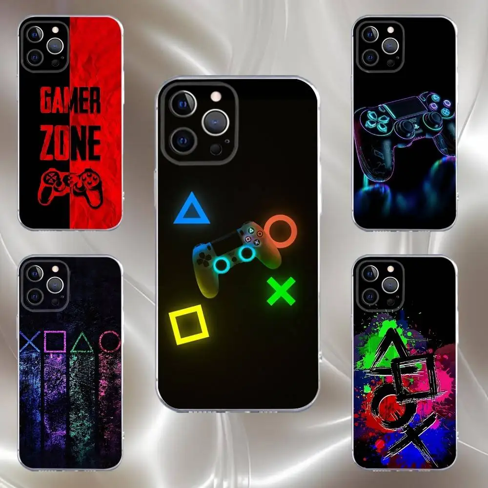 

Game Console Gamepad Gamer Play Phone Case For iPhone 16,15,14,13,12,11 Pro,Max,Plus,X,XS,XR,SE,Mini Transparent Silicone Soft