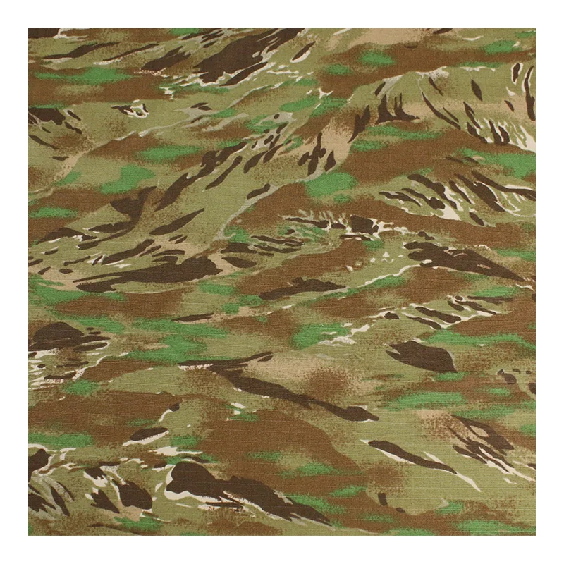 

NYCO 50/50 Rip-stop Fabric All Terrain Tiger Stripe Camo fabric 50% Nylon 50% Cotton tactical fabric use for uniform in stock