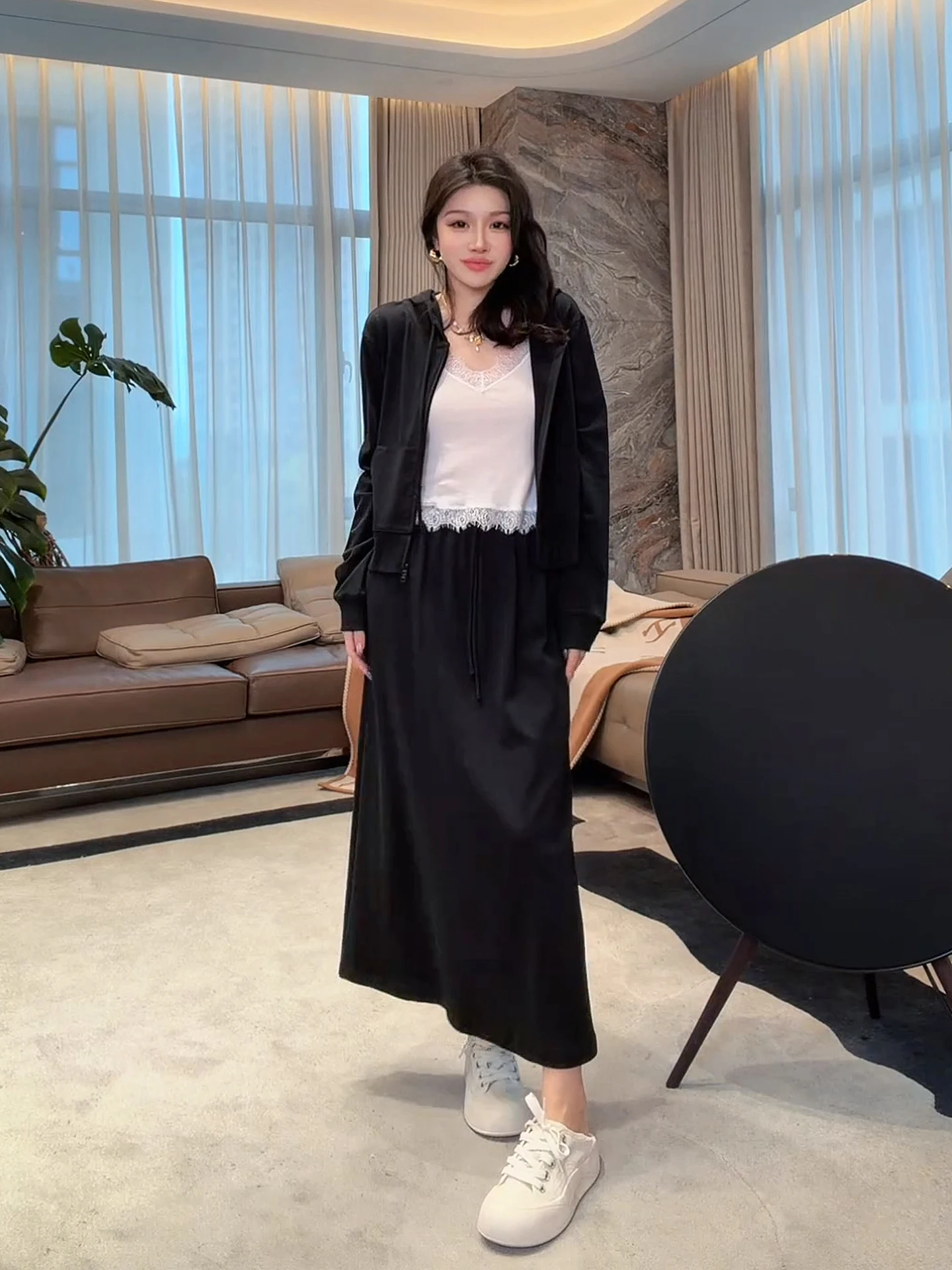 

Meihomyang Fashionable Breathable Casual Women's Set New 2026 Style Long Sleeve Loose Fit Two-Piece Suit Versatile Age-Defying