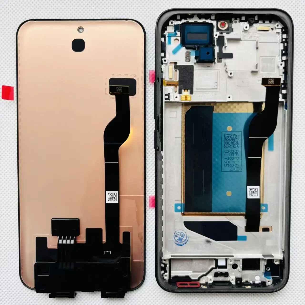 6.83인치 정품 AMOLED 샤오미 레드미 노트 15 프로 5G용, 레드미 15 프로+ 5G/ 노트 15 5G LCD 디스플레이 스크린 터치 디지타이저 프레임