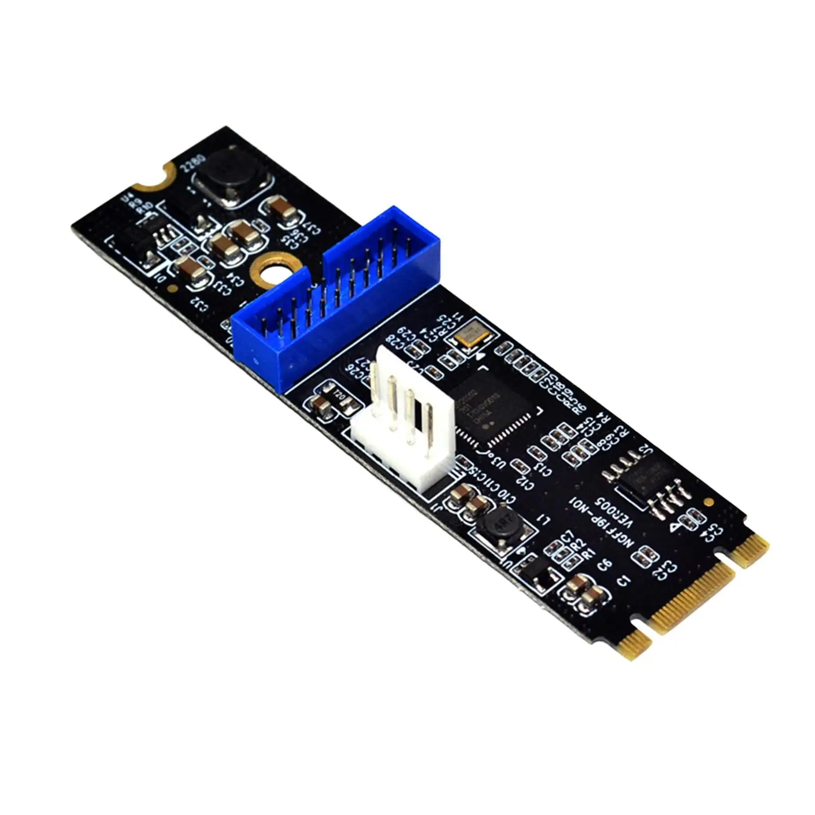 M.2 NGFF NVMe to USB 3.0 19Pin Expansion Card Supplies 4Pin Power Supply