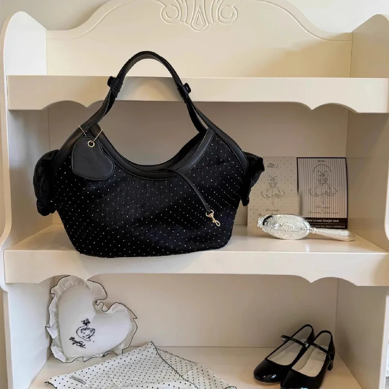 

Fashionable Vintage Messenger Bags New Polka Dot Handbag Korean-style Large-capacity Tote Bags Versatile Comfortable Casual Bags