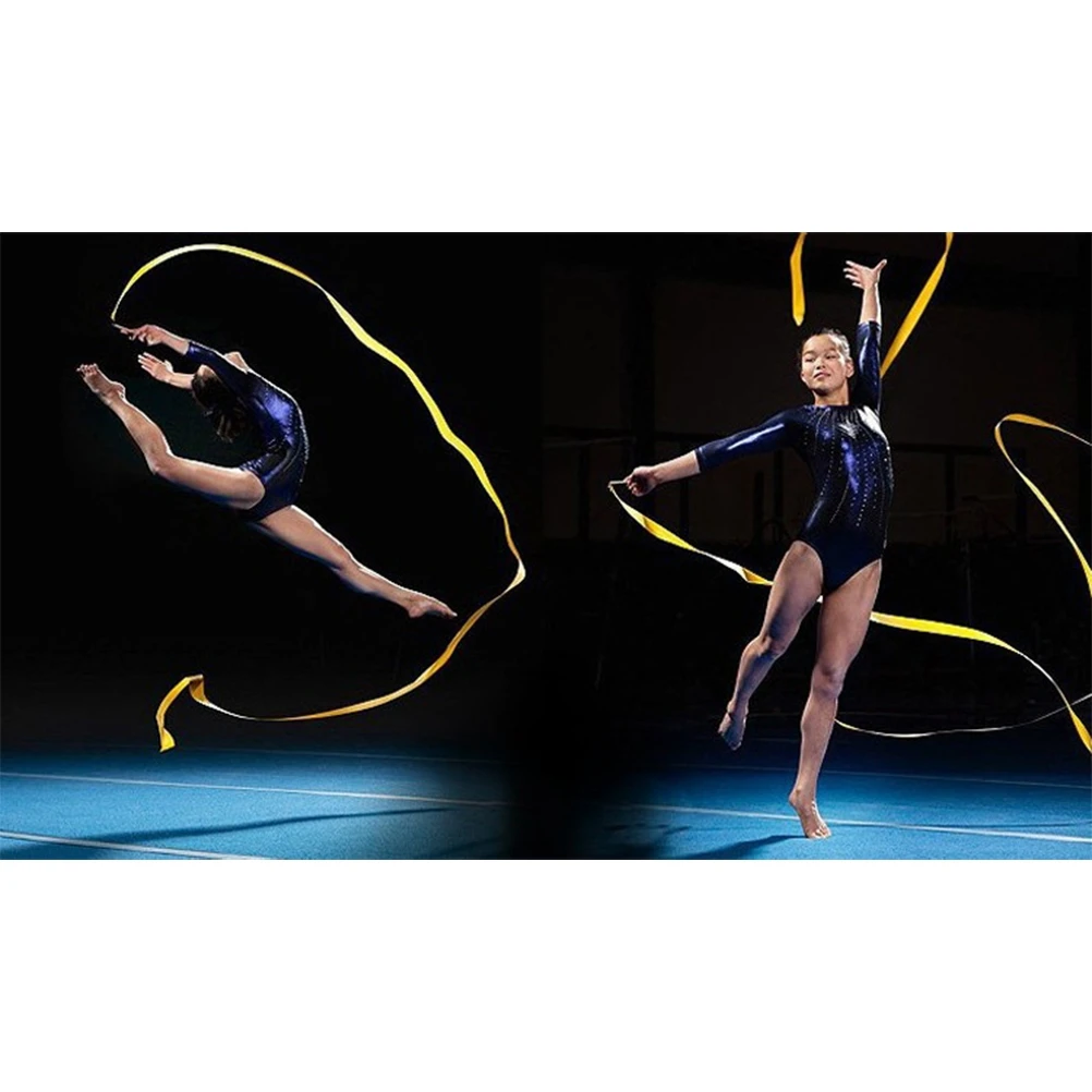 

10Pcs Art Gymnastics Ribbons 3.2m Colorful Rhythmic Ribbon Sticks for Twirling Dancing Gym Ribbon Streamers Training Equipment