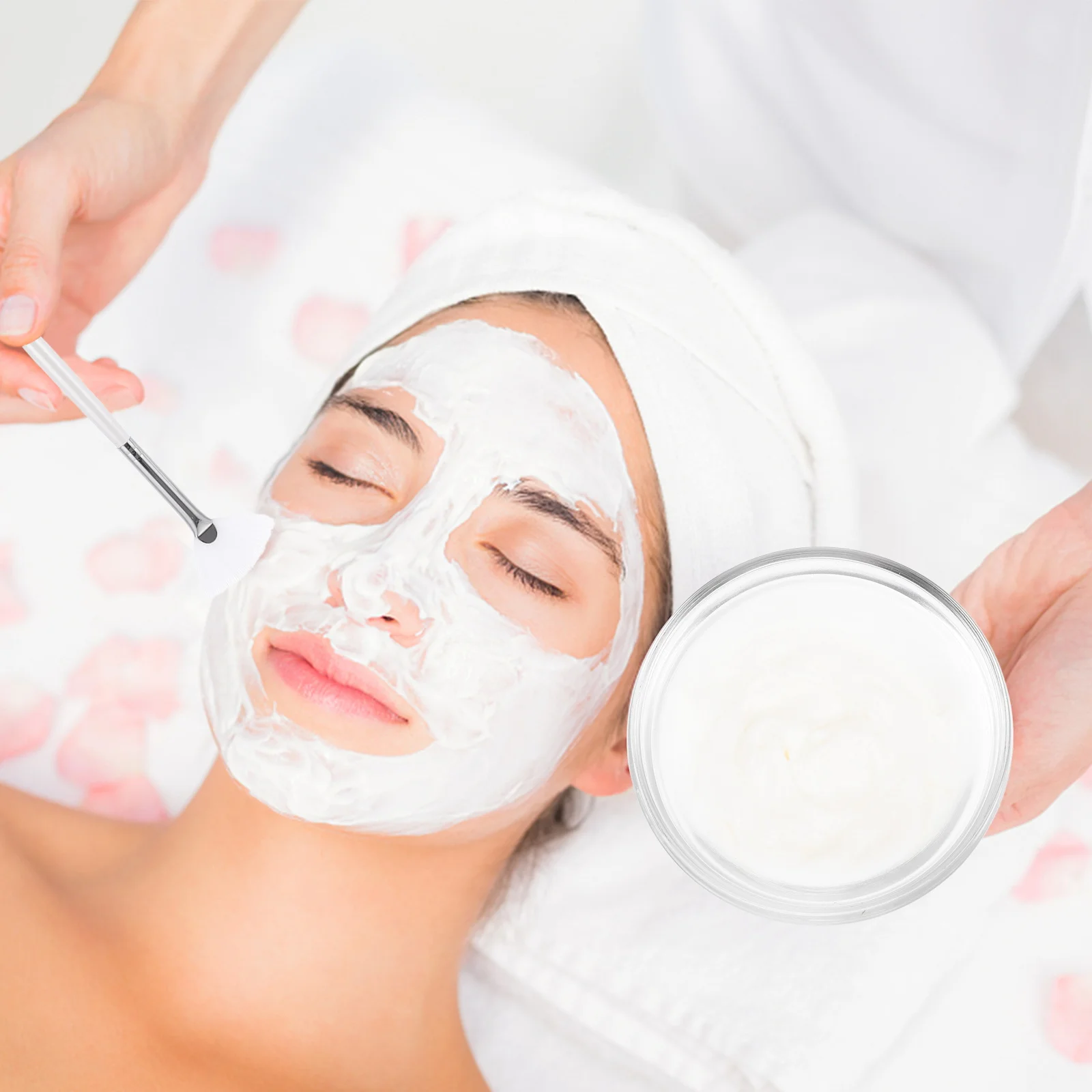 مجموعة فرش حمض الفواكه، أداة تطبيق لطيفة خالية من السيليكون مع وعاء لمزج المكياج وتنظيف ظلال العيون وقناع الوجه