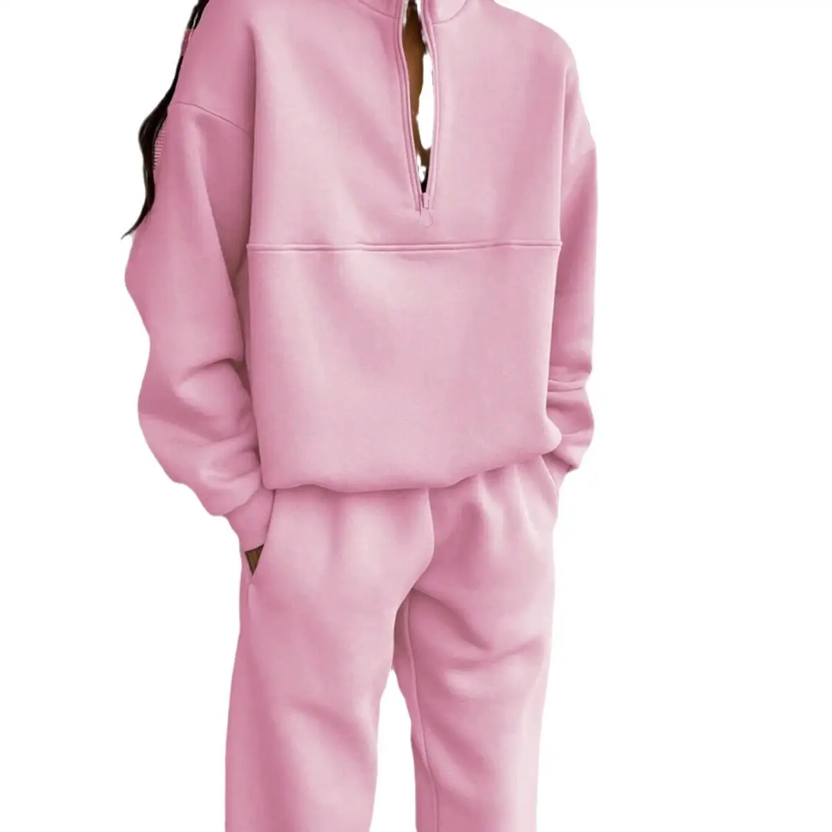 Women's Thi Long Sweatirt AND Long Pants Two Piece Set Winter Faion Canion  Color Commuter SleAdult Size