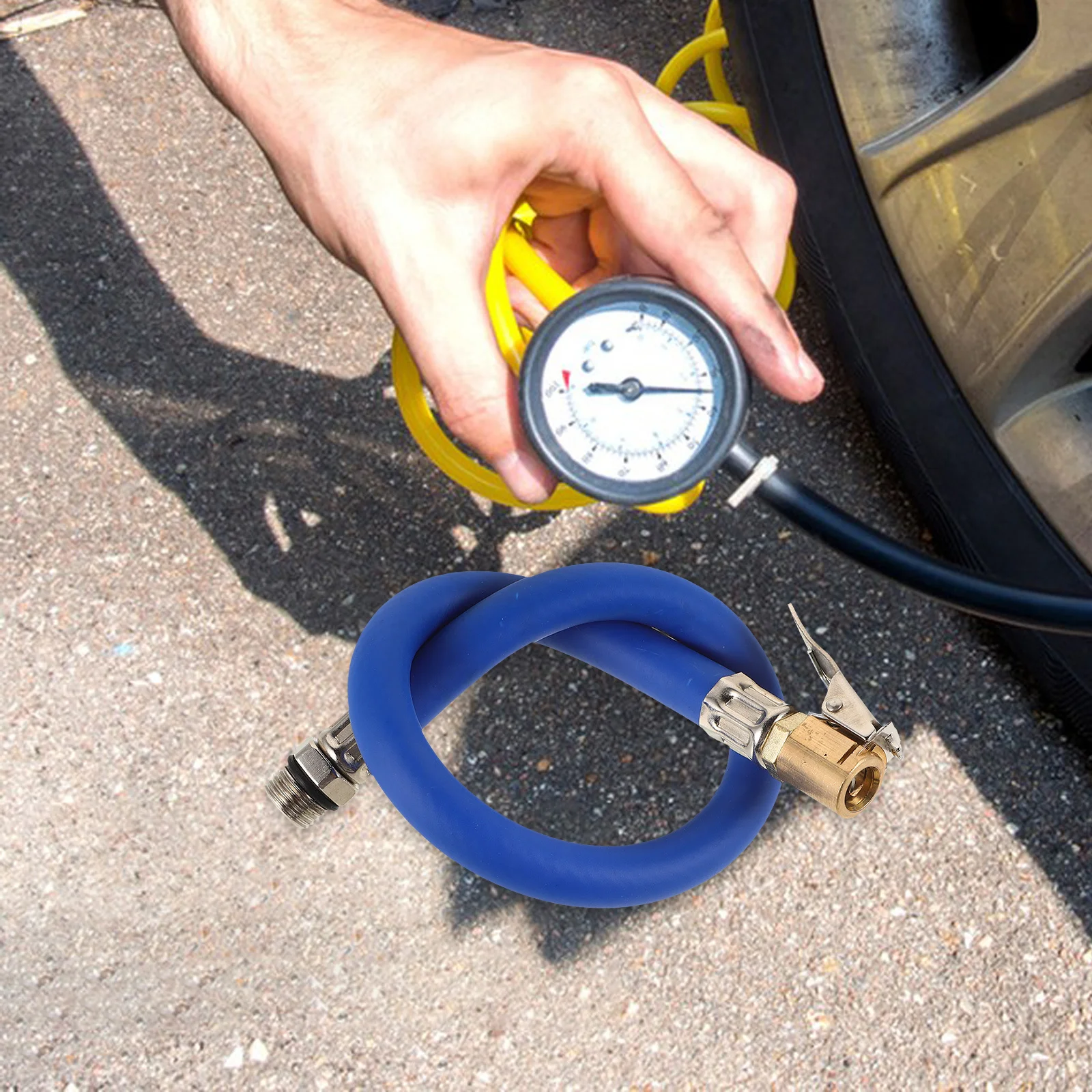 Accessori per manometro pneumatici Tubo di prolunga di ricambio per tubo di gonfiaggio Attacco per compressore d'aria portatile per auto moto