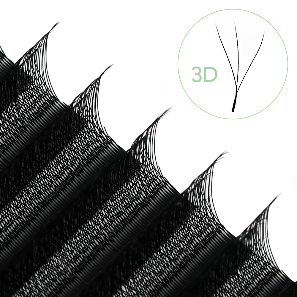 NATUHANA 3D W Clover Premade Volume Lashes W Shape Russian Volume Eyelash Extensions Easy Fan Trays for Salon Professional