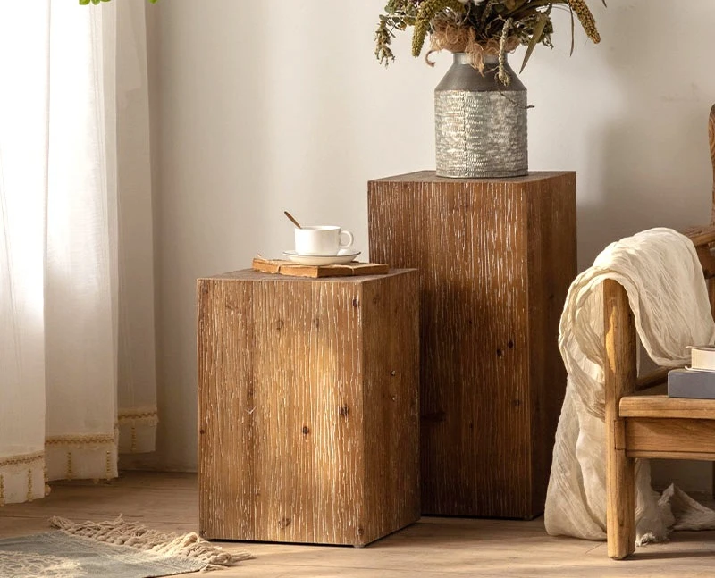 

American living room sofa edge table, wedding shooting props retro old flower stand, bedroom bedside coffee table small square t