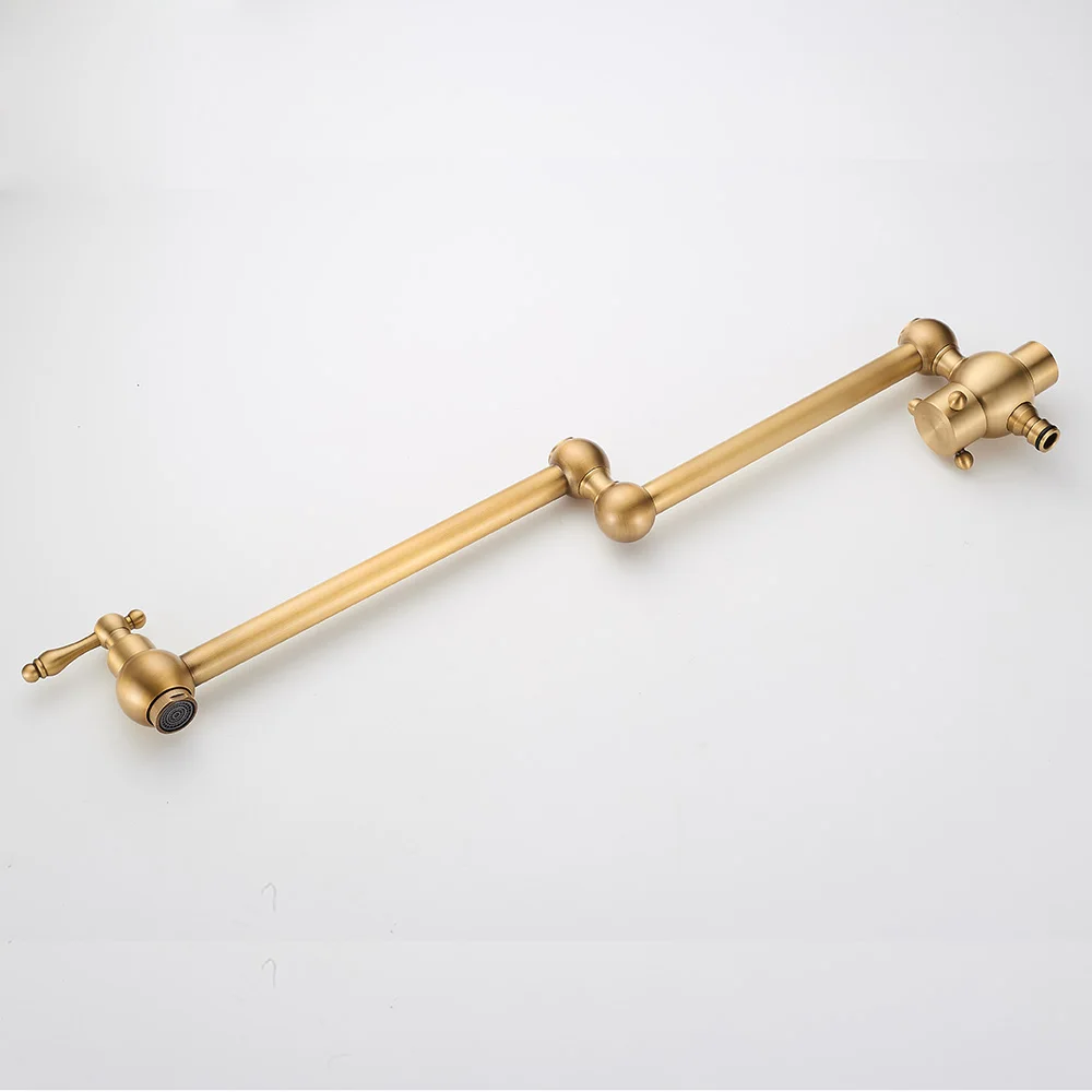 TOLM bathroom sink wall faucet hot and cold water golden faucet wall installation sink