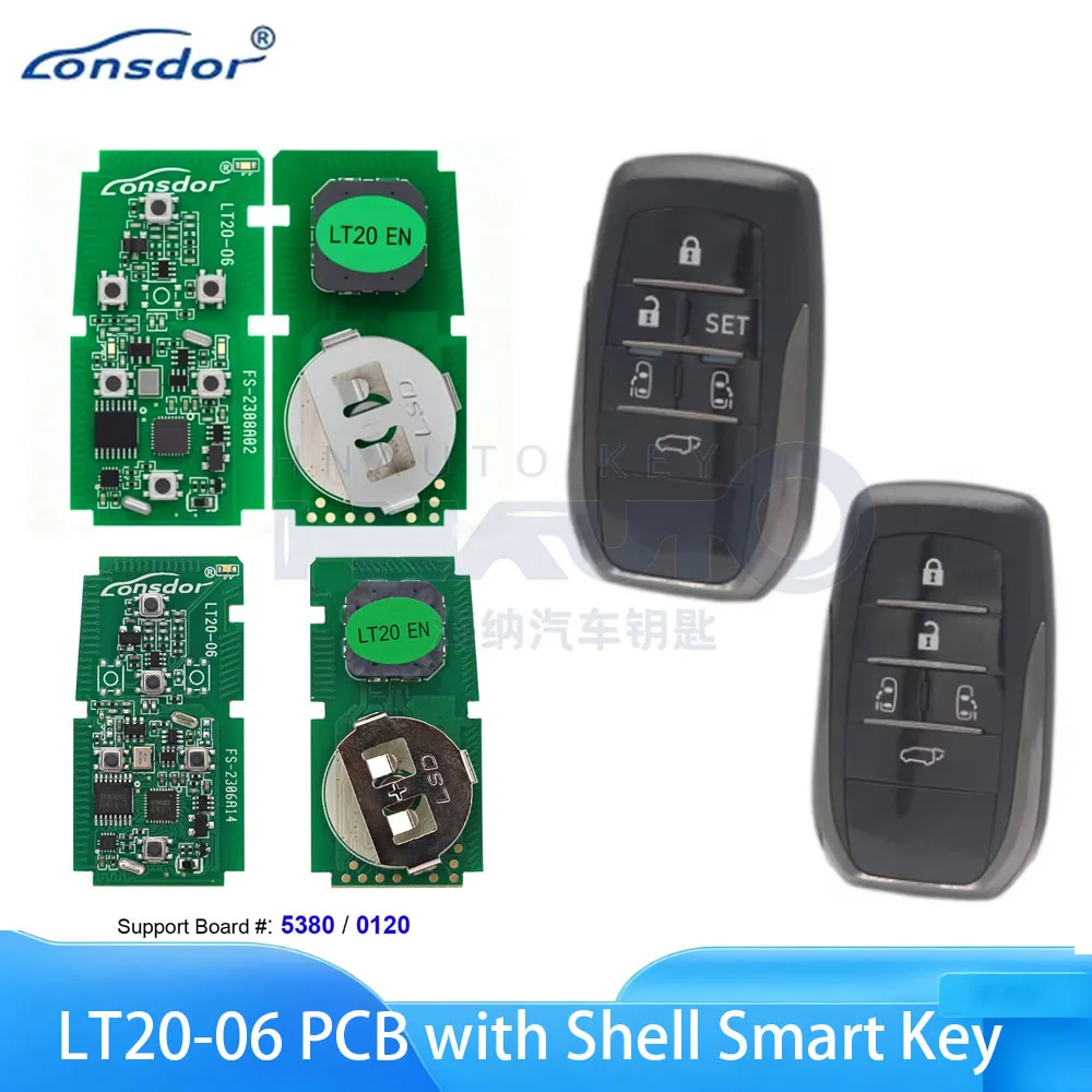 Lonsdor LT20-06 Smart Key with Shell for Toyota Previa Alphard Vellfire Keyless Smart Key Board 5380 0120 Support K518ISE KH100+