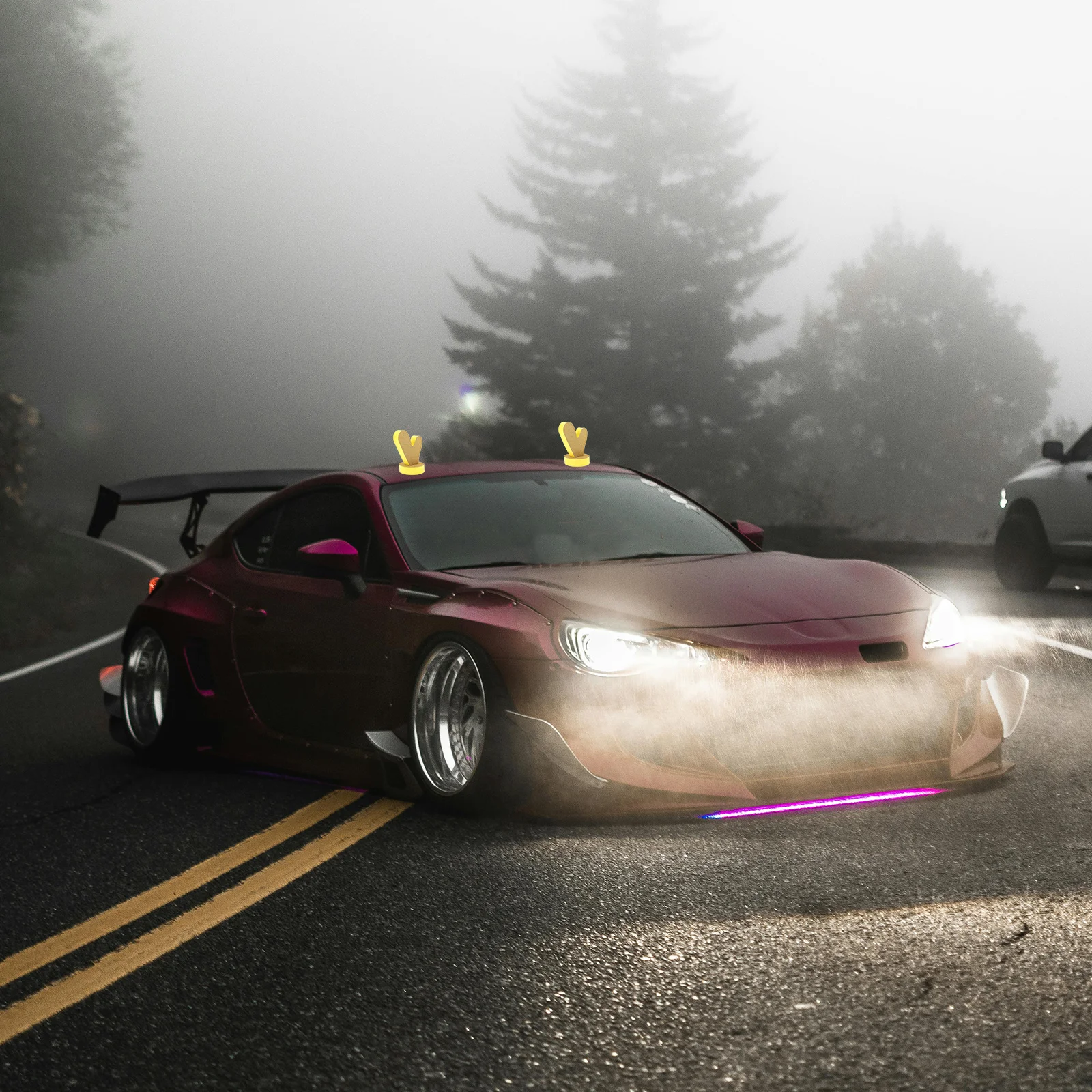 

1Pair Car Roof Dragon Horn Decorative Accessory Eva Material Exterior Decoration Unique Design Car Stickers Auto Exterior Decor