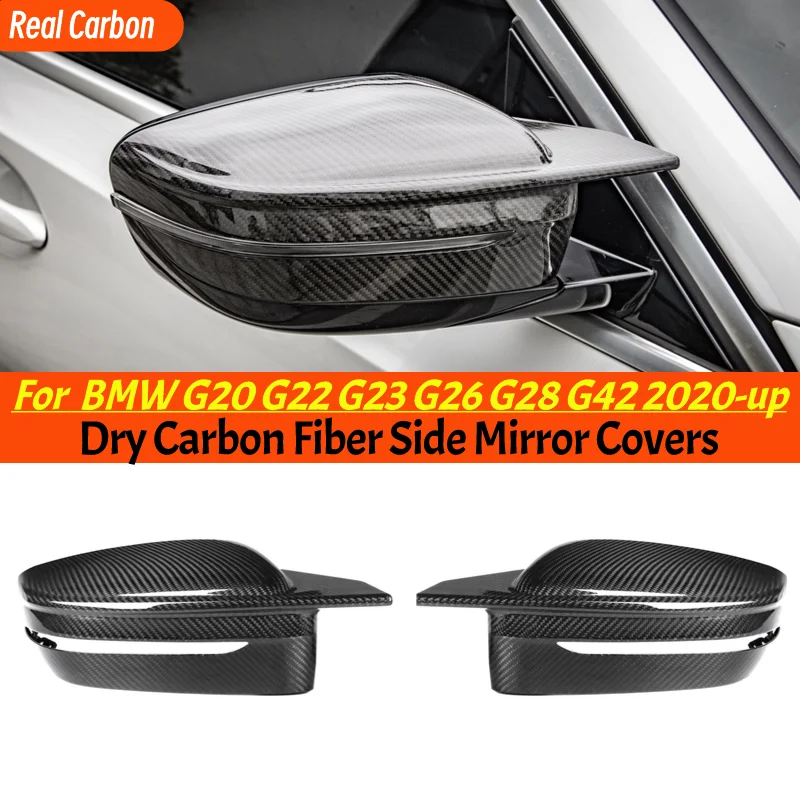 

M4 Style Dry Carbon Fiber RearView Mirror Cover For BMW G20 G22 G23 G26 G28 G42 Real Carbon M LOOK Rear Side Caps 2021 - UP