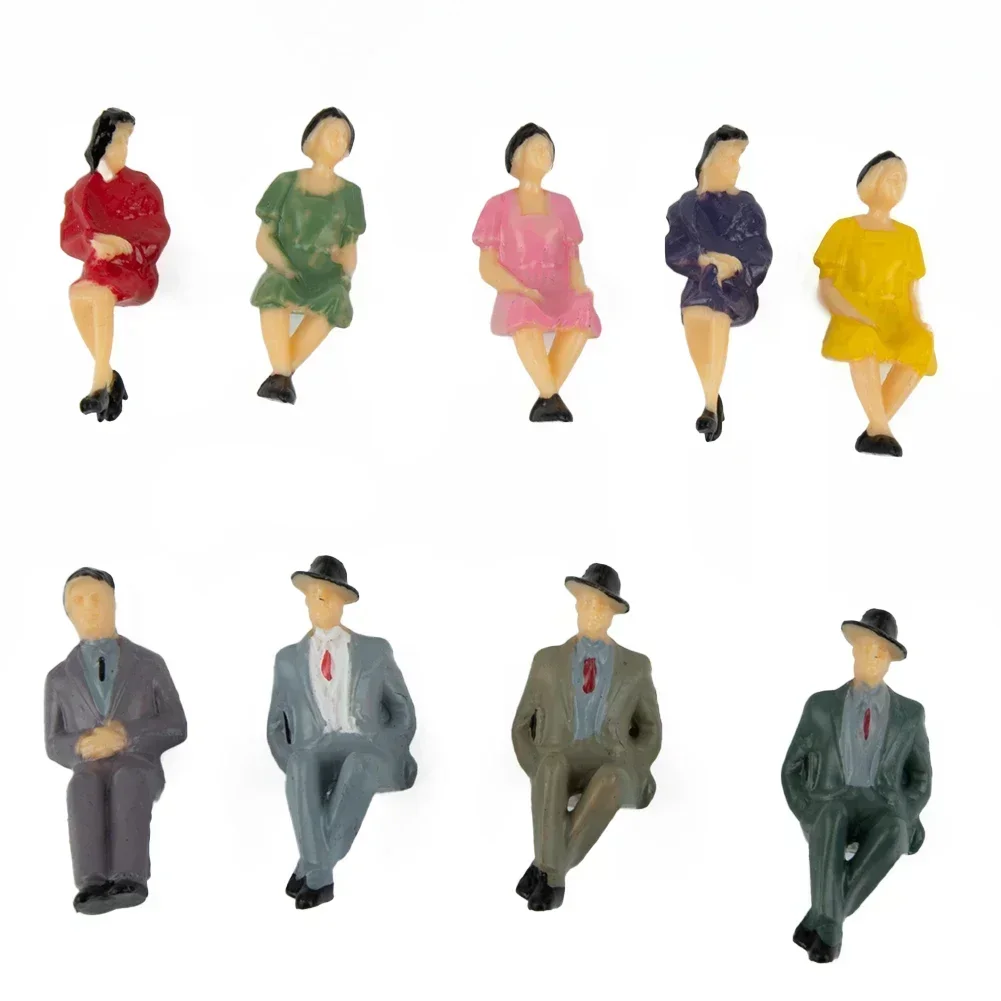 50Pcs 1:32 Budynek Mały Kolor Siedzący Człowiek Piasek Stół Model Rzemiosło Zabawki Malowane Model Ludzie Figurka Siedzący Złoczyńca Zabawka dla dzieci