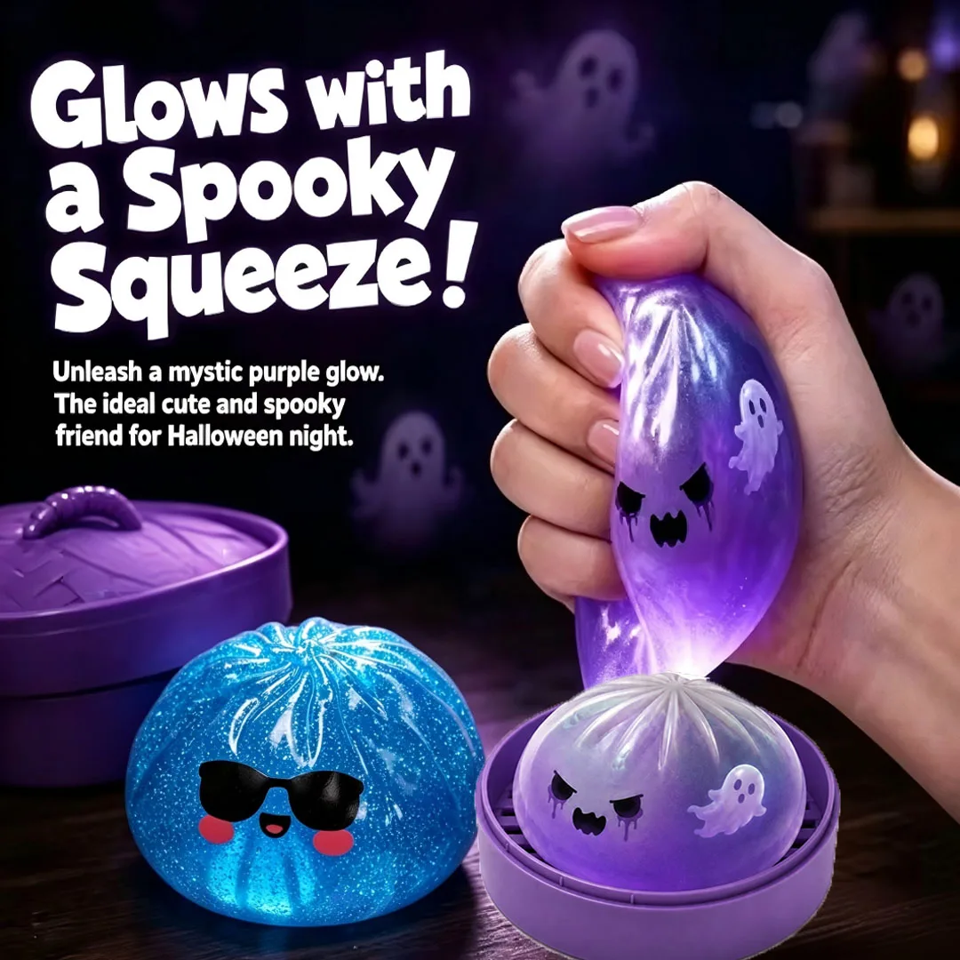 Glitter Halloween Ghost Dumplings Squishy Soft Slow Rebound Resilience Decompre…