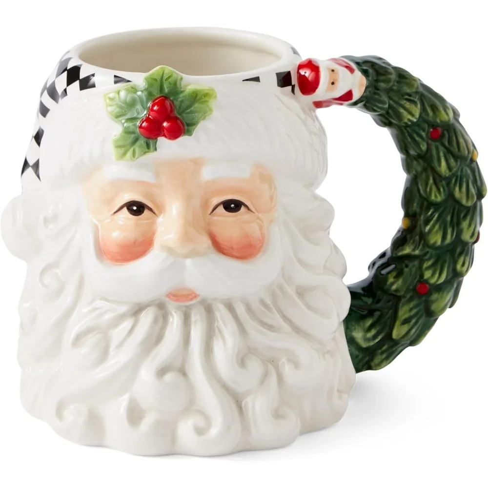 

Рождественская елка Santa Toby Mug - Праздничная керамическая кофейная кружка с декоративным дизайном Санта-Клауса - Праздничная чашка для чая, идеально подходит для Hot Bevera