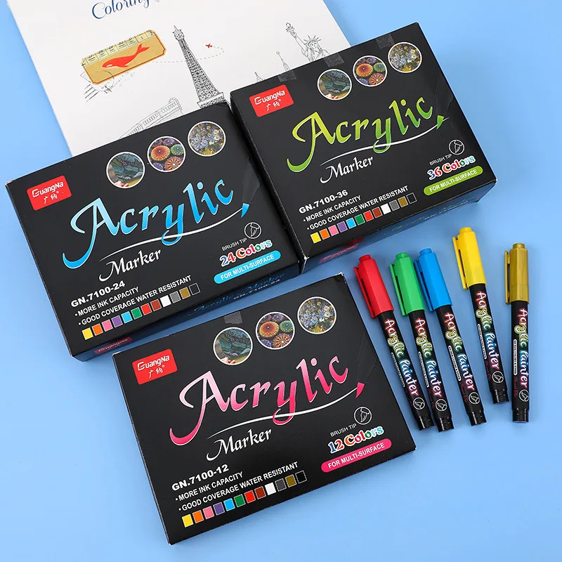 Acrylic Paint Marker Pen Set DIY Drawing Graffiti Office Stationery Gift