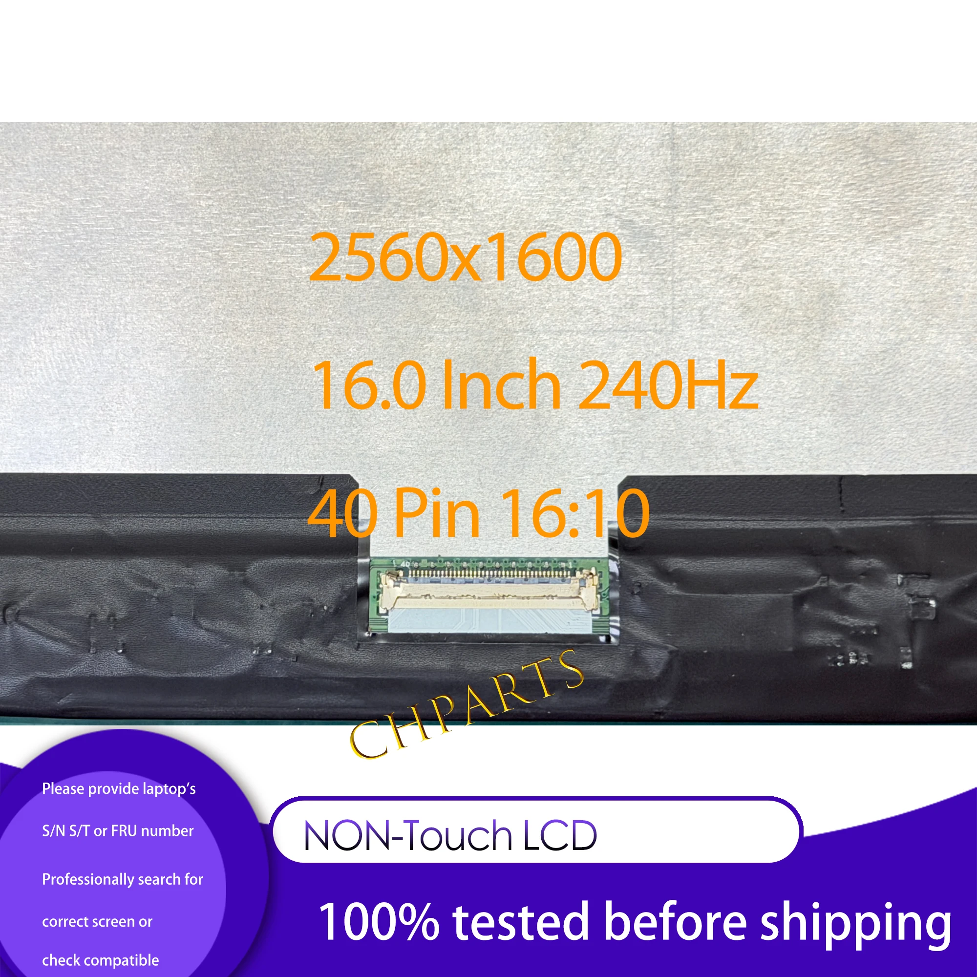 for Dell Alienware m16 R2 16.0 inch LCD Screen Display WQXGA 2560x1600 240Hz Non-touch 100% sRGB