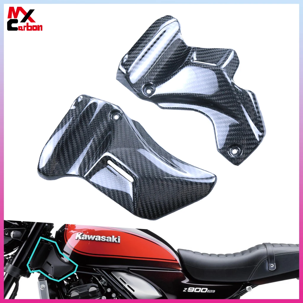 Motorcycle Front Side Panels Frame Covers Carbon Fiber Accessories For Kawasaki Z900 RS Z900RS 2018 2019 2020 2021 2022 2023