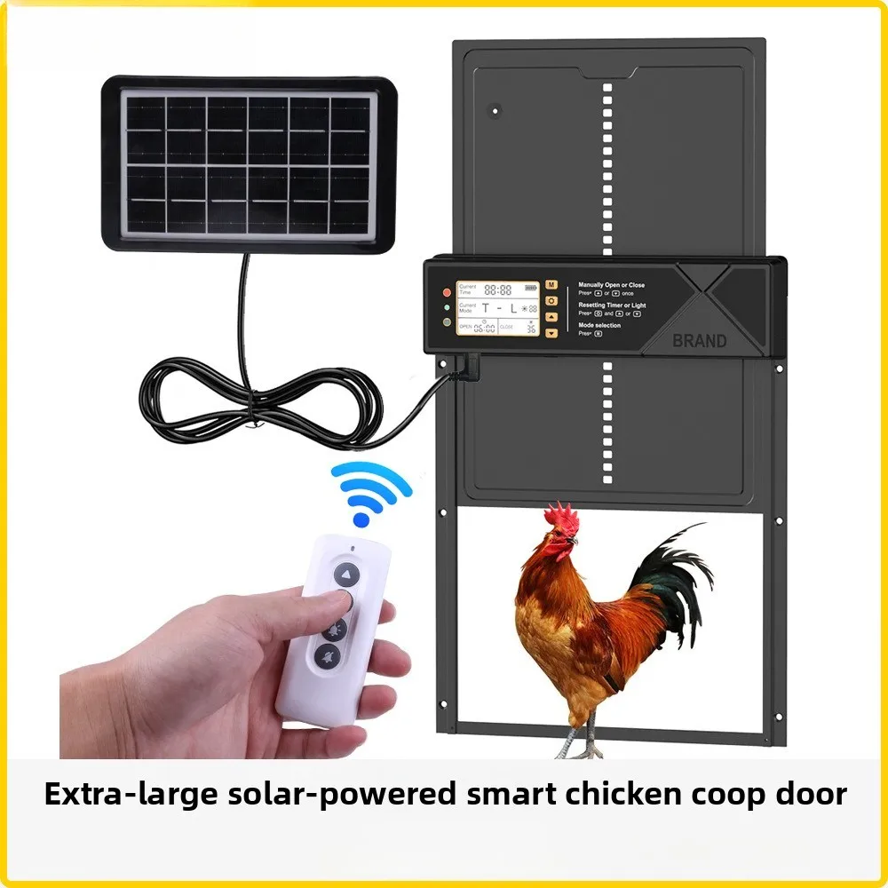 Large size automatic timing aluminum alloy pet door light-sensitive solar coop induction chicken coop door