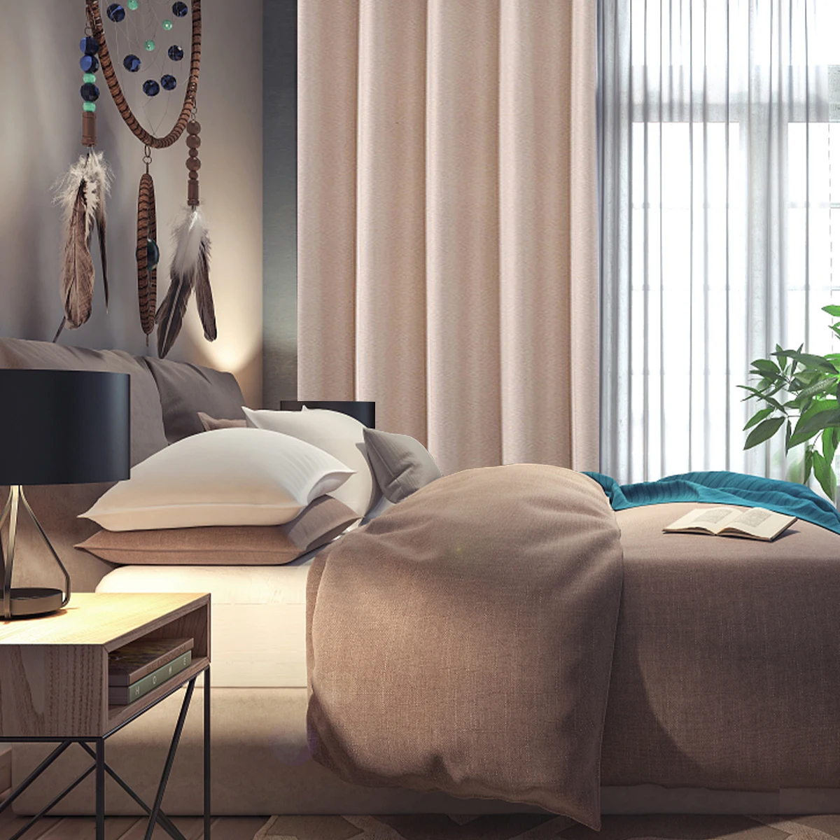 

Purple Polyester Window Curtain Blackout Thermal Flannel Fabric Simple Light Blocking for Bedroom Living Room Cafe Shop Decor