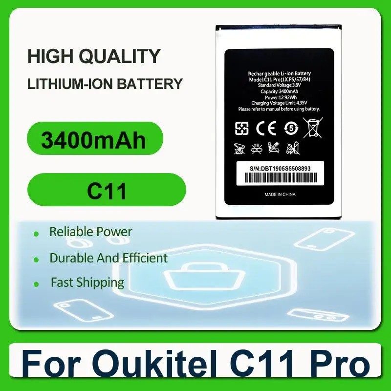

Replacement Mobile Phone Battery For Oukitel C11Pro C11 3400mAh
