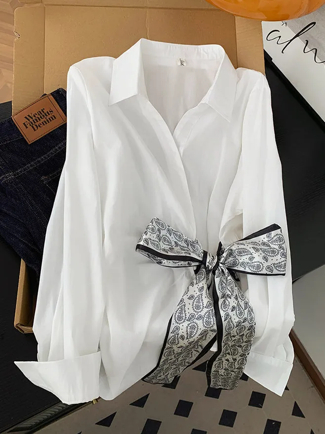 

Шелковый пояс-шарф Ele для утяжки талии, женский, модный, весна 2026, новый, белый, высококачественный товар от Guangzhou Thirteenth Fac