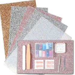 Starry Sky Nail Art Rhinestones Glitter Table Mat Non-Slip Pillow Mat Photography Prop for Manicure