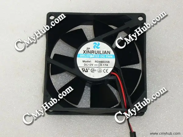 For Xinruilian RULLIAN RDH8025S DC12V 0.17A 8025 8CM 80mm 80X80X25mm 2Pin 2Wire Cooling Fan RDH8025S