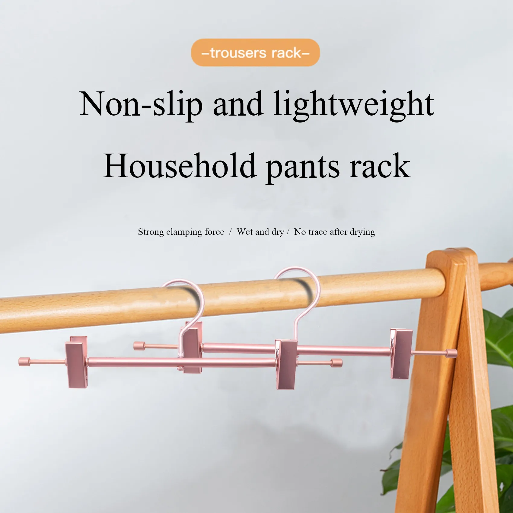 

Metal hanger10 Pieces Of High-Strength Strong Rose Gold Pants Skirt Bottom Hanger with Clip