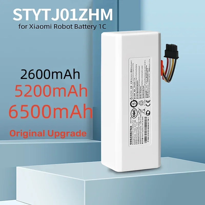 

High Capacity 18650 Rechargeable Battery Set for Xiaomi Mijia 1C Robot Vacuum Mop Cleaner Accessories 5200mAh 6500mAh