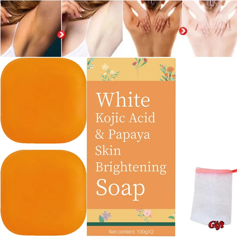 200g Kojic Acid & Papaya Handmade Soap Vegan Natural Skin Whitening Beauty Organic Lightening For Dark Skin Facial And Body Care