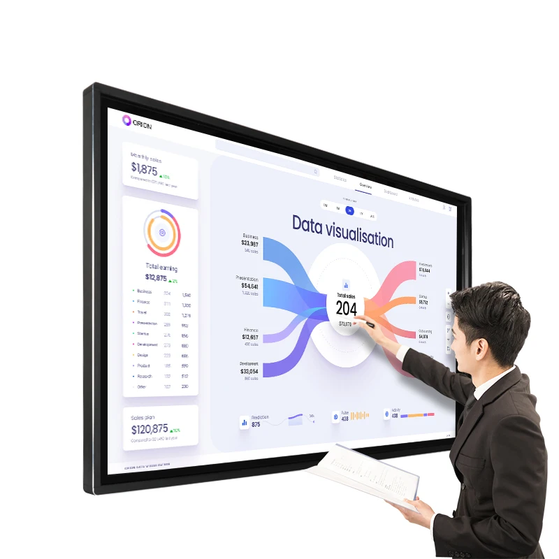 

65-дюймовая смарт-доска, 20 точек, сенсорная панель, доска, интерактивная доска, интерактивная доска IFPD для школы и класса