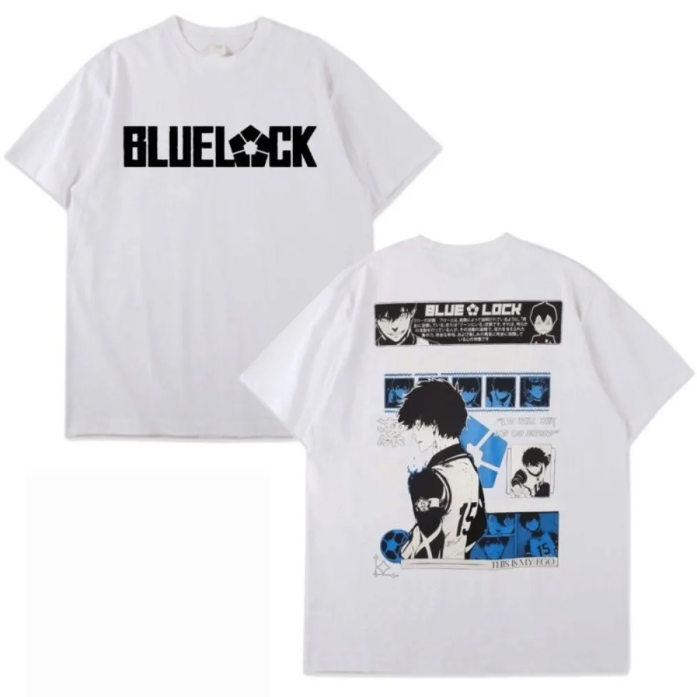 2026 Summer New Top BLUE LOCK Anime Peripheral Short Sleeve Isagi Yoichi Bachira Meguru BLUE LOCK Cartoon Printed Cotton T-shirt