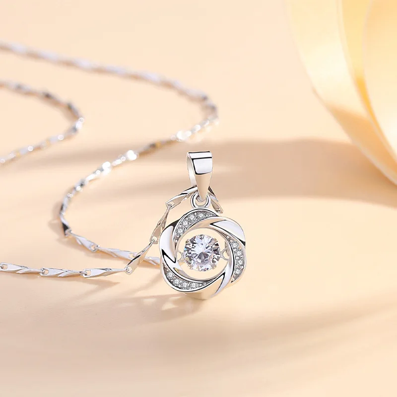 Real 925 Sterling Silver Sweet Planet Universe Star Necklace For Wedding Mother's Day Birthday Present Jewelry