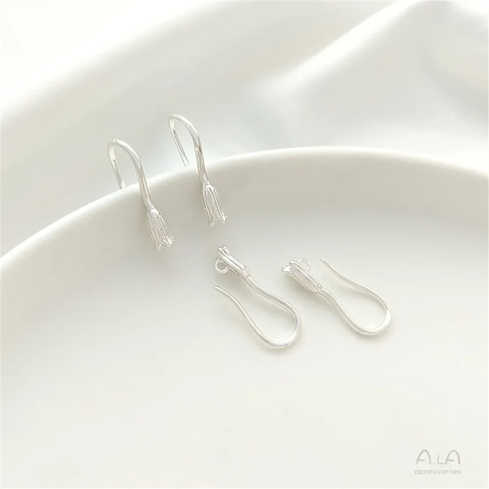 

Светлое золото 14 карат, настоящее золото 18 карат, ушной крючок-тюльпан с подвесным кольцом, материал сережек ручной работы «сделай сам»