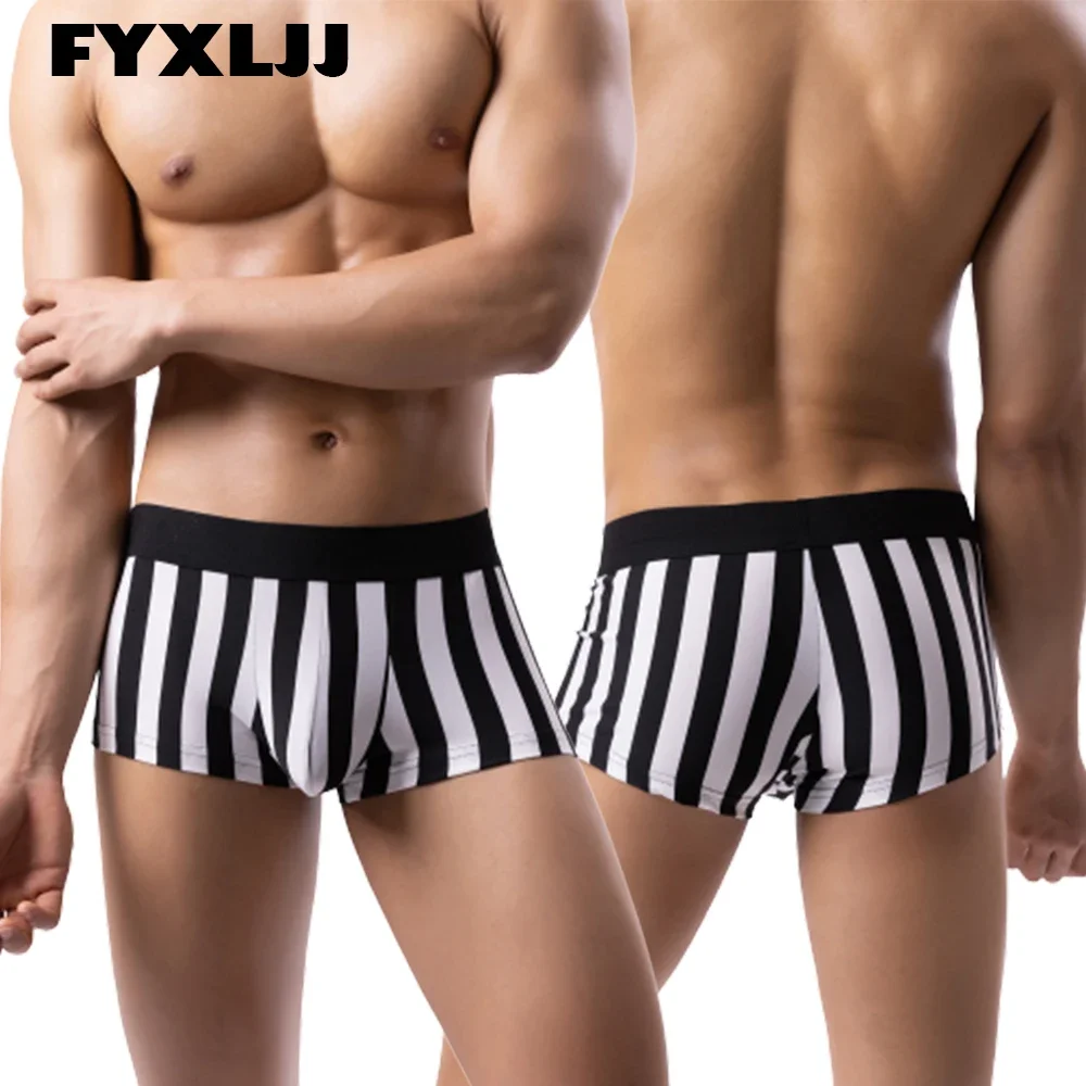 

FYXLJJ 1/3/5PCS Men's Striped Underwear Boxer Shorts Mens Underpants Sexy Stripe Boxershorts High Quality Male Fashion Panties