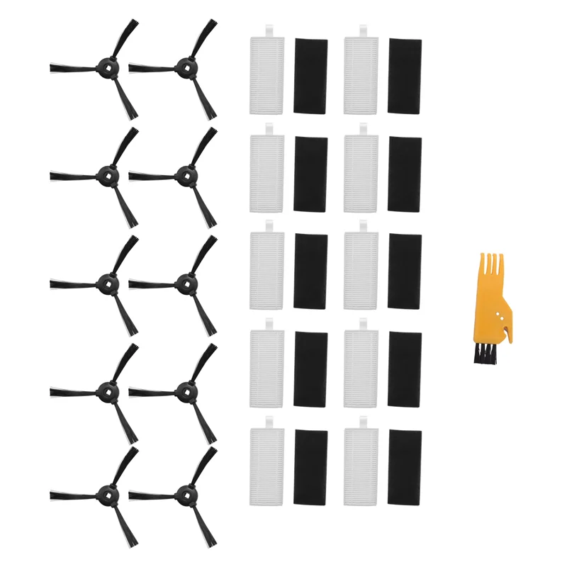 10 фильтров и 10 боковых щеток для робота-пылесоса Lefant M201 T700 M520 M571 M501B M301