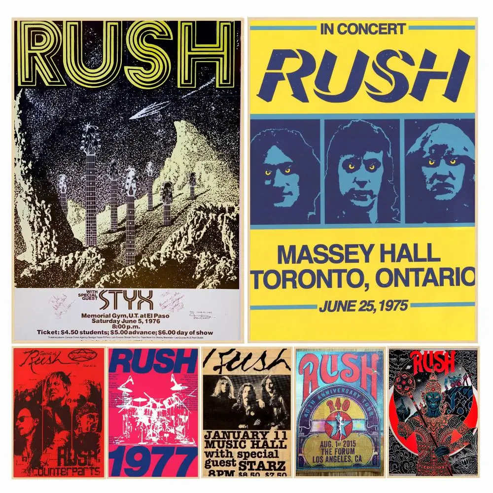 band R-Rush-H Poster Decorative Wall Art Sticker for Cafe Office Bedroom and Living Room
