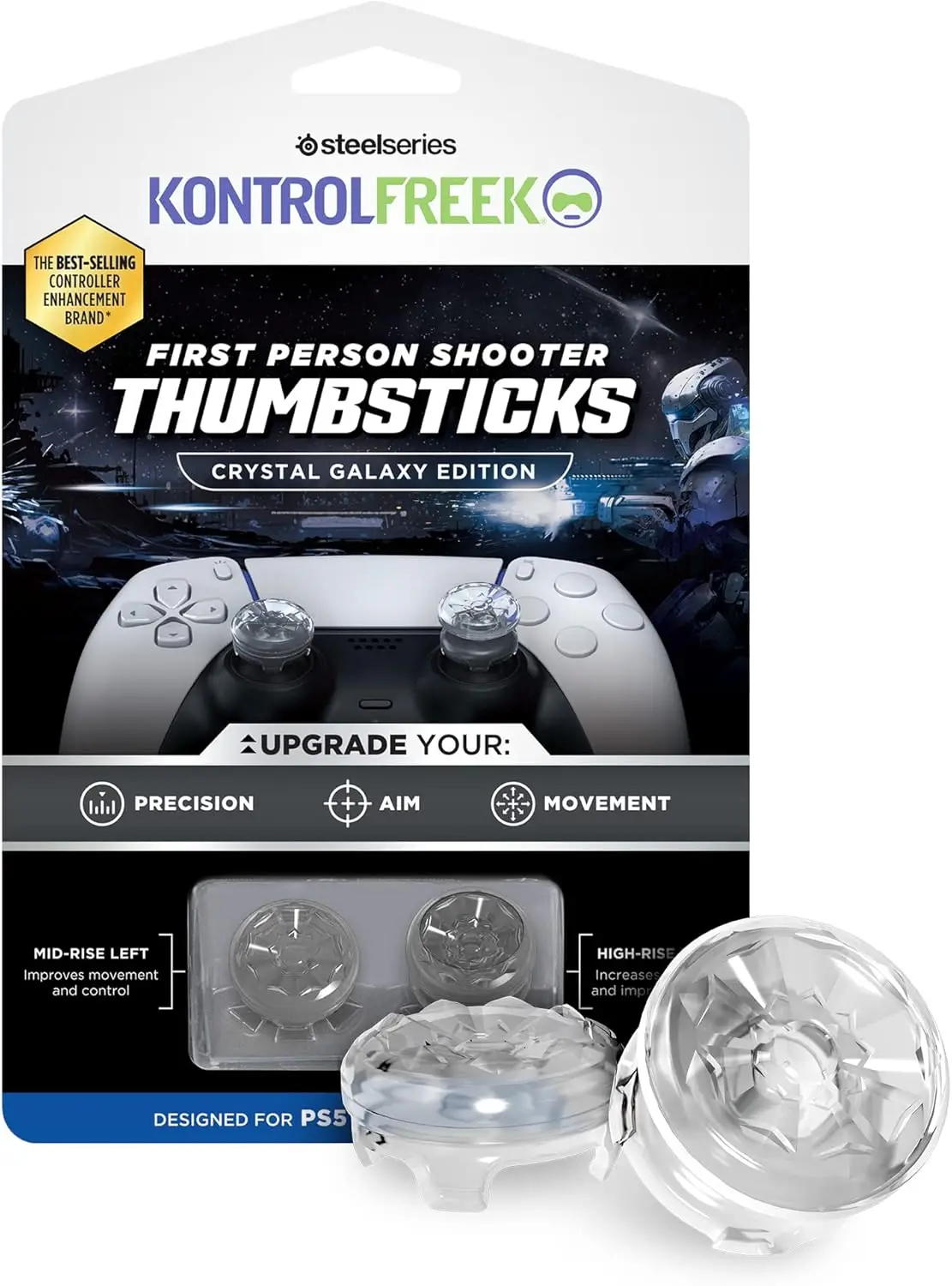 Freek Galaxy FPS for Playstation PS4 High-Rise Analog Stick PS5 Joystick Controller Performance Command Stick Game Silicone cap
