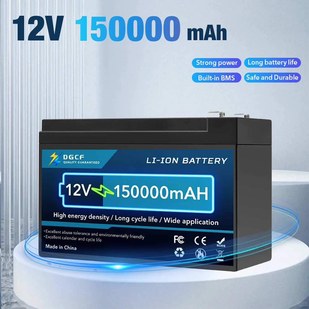 High Quality 12V 150000mah Lithium Battery with Built-in BMS fit for Home Storage RV Off-Grid System Solar Power System Marine