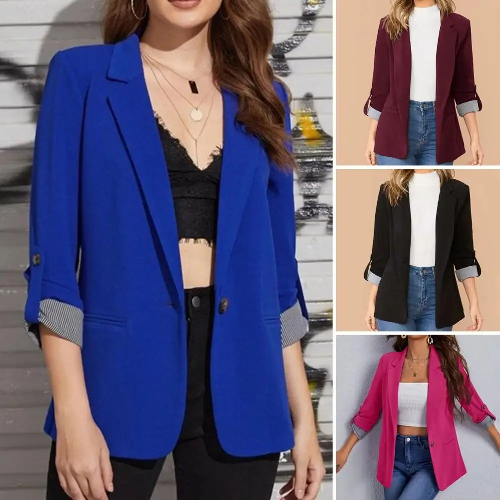 Ladies Long Sleeve Spring Casual Blazer 2024 New Fashion Business Suits Women Work Office Blazer Women Jackets Coats