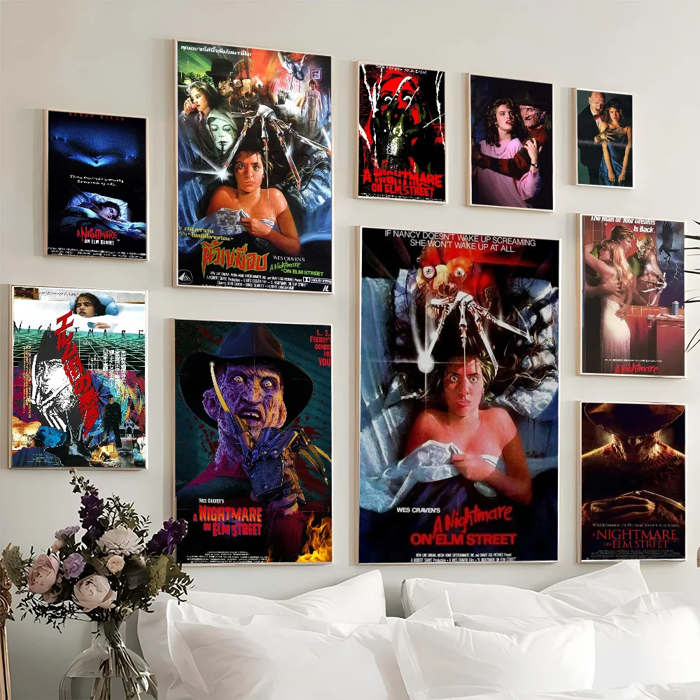 A Nightmare On Elm Street Horror Movies Good Quality Prints And Posters Waterproof Paper Sticker Coffee House Bar Posters Wall