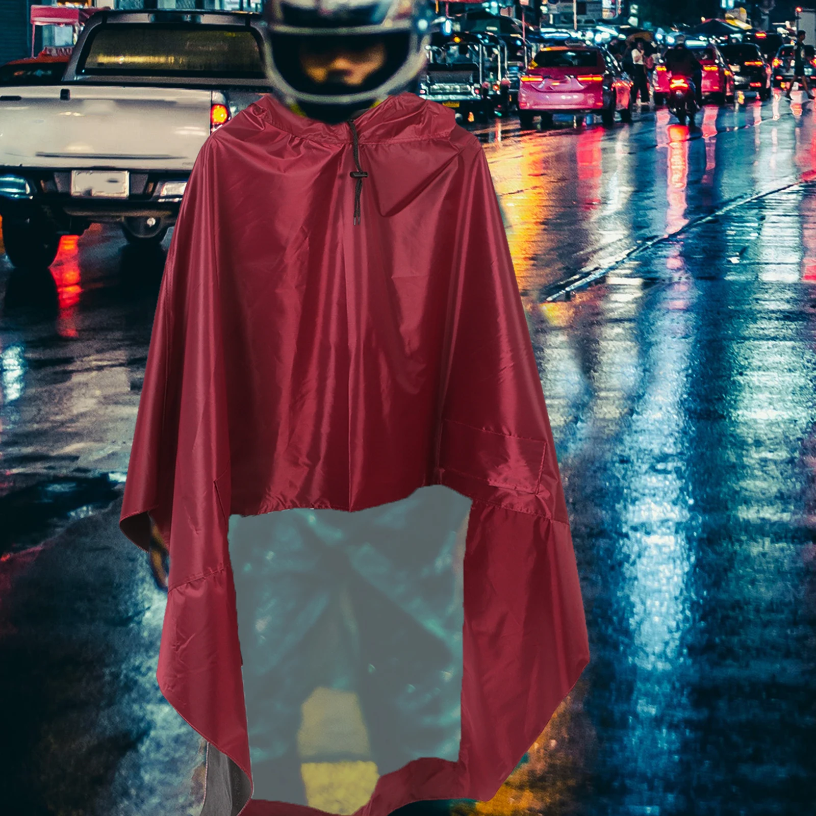 

Premium Reusable Rain Poncho Adult Hooded Raincoat Waterproof Storm Jacket For Outdoor Cycling Travel Lightweight Portable